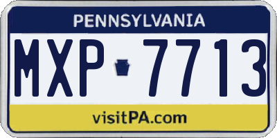 PA license plate MXP7713