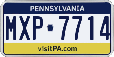 PA license plate MXP7714