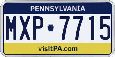 PA license plate MXP7715