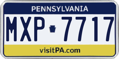 PA license plate MXP7717