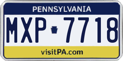 PA license plate MXP7718