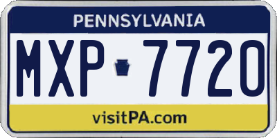 PA license plate MXP7720