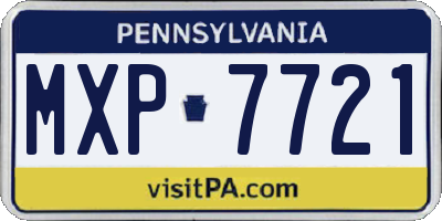 PA license plate MXP7721