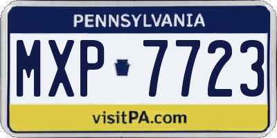 PA license plate MXP7723