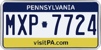 PA license plate MXP7724