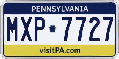 PA license plate MXP7727