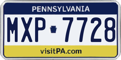 PA license plate MXP7728