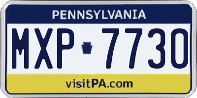 PA license plate MXP7730