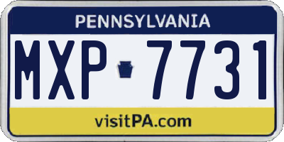 PA license plate MXP7731
