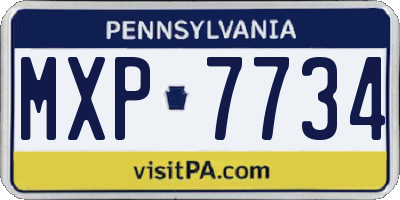 PA license plate MXP7734
