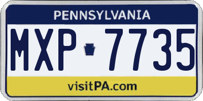 PA license plate MXP7735