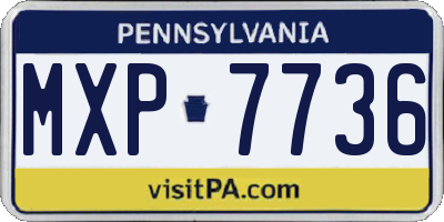 PA license plate MXP7736