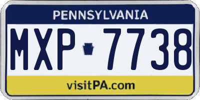 PA license plate MXP7738
