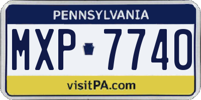 PA license plate MXP7740