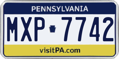 PA license plate MXP7742