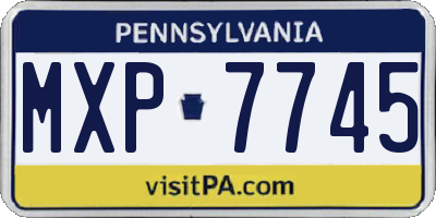 PA license plate MXP7745