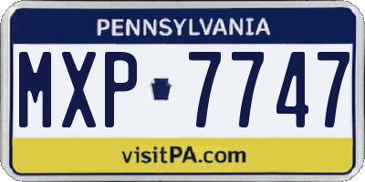 PA license plate MXP7747