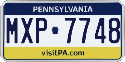 PA license plate MXP7748