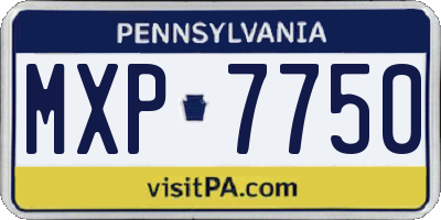 PA license plate MXP7750