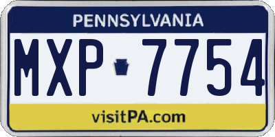 PA license plate MXP7754