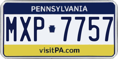 PA license plate MXP7757