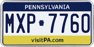 PA license plate MXP7760