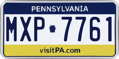 PA license plate MXP7761