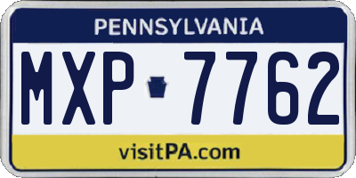 PA license plate MXP7762