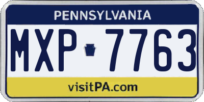PA license plate MXP7763