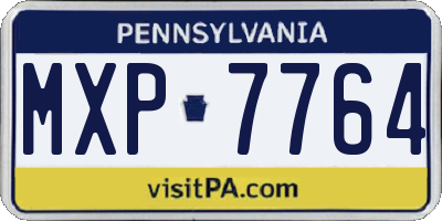 PA license plate MXP7764