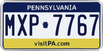 PA license plate MXP7767