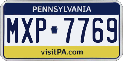 PA license plate MXP7769