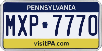 PA license plate MXP7770