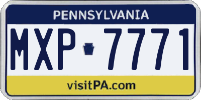 PA license plate MXP7771