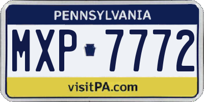 PA license plate MXP7772