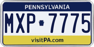 PA license plate MXP7775