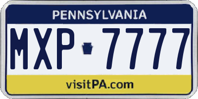 PA license plate MXP7777