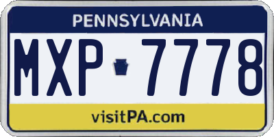 PA license plate MXP7778