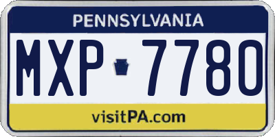 PA license plate MXP7780