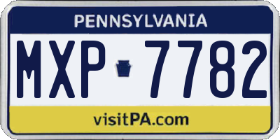 PA license plate MXP7782