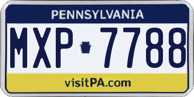 PA license plate MXP7788
