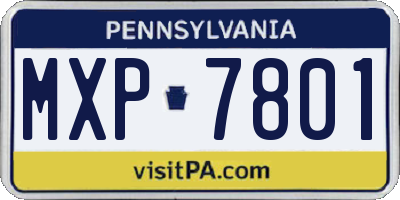 PA license plate MXP7801