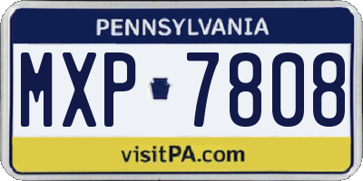 PA license plate MXP7808