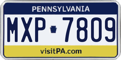 PA license plate MXP7809