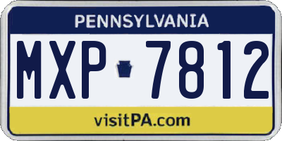 PA license plate MXP7812