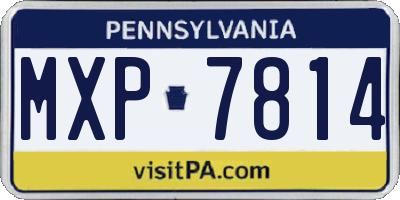 PA license plate MXP7814