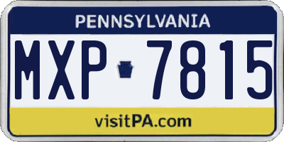 PA license plate MXP7815