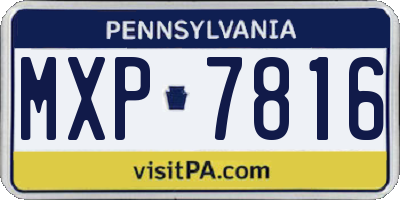 PA license plate MXP7816