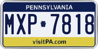 PA license plate MXP7818