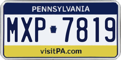PA license plate MXP7819